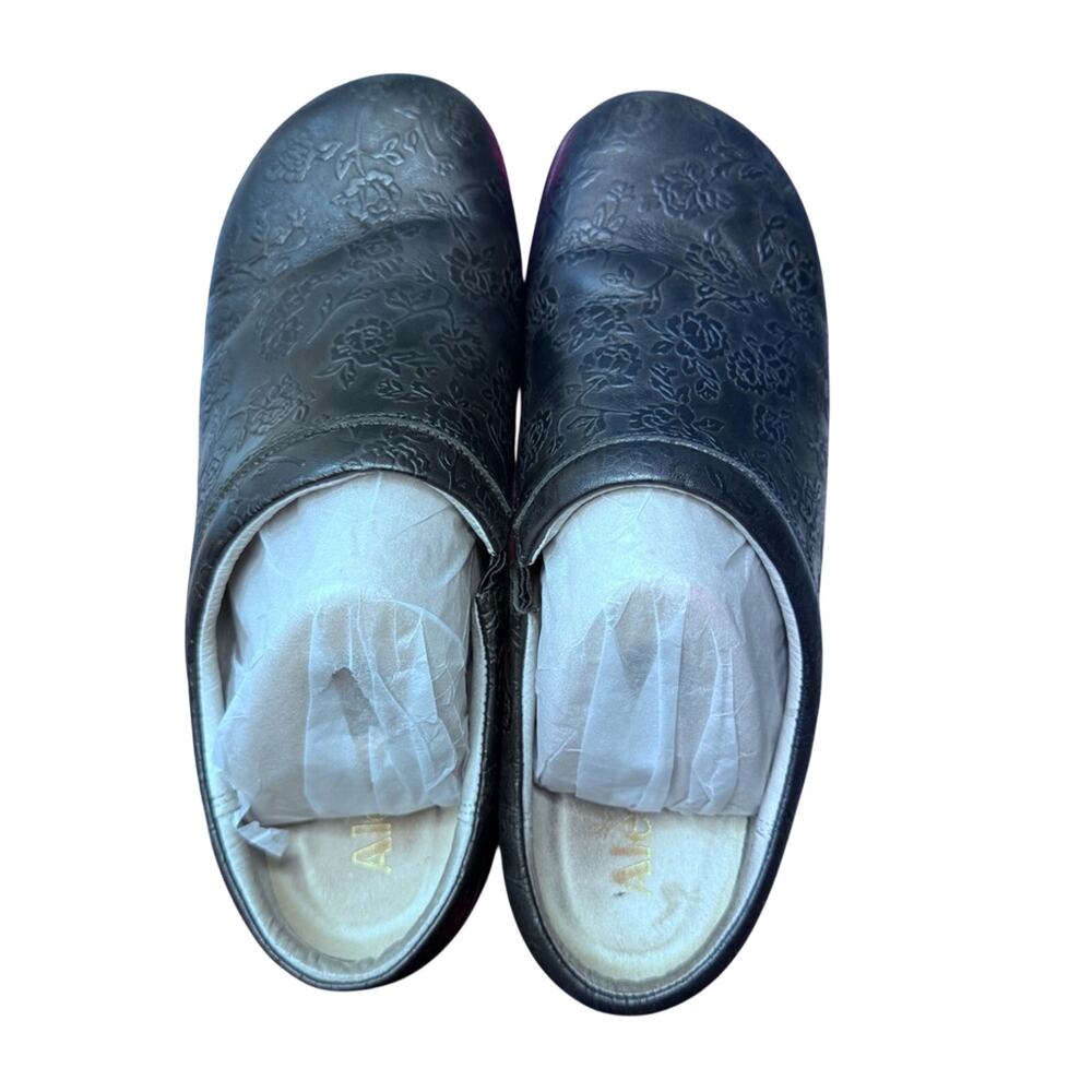 Alegria Kayla Slip-Resistant Leather Clogs Black Slip On Women’s Orthopedic 9W